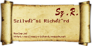 Szilvási Richárd névjegykártya