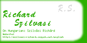 richard szilvasi business card