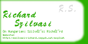 richard szilvasi business card